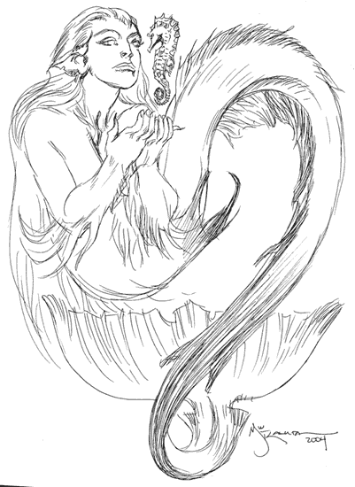Mermaid And Seahorse